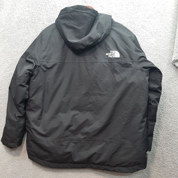 The North Face Mens 550 Black BALHAM Down Insulated Jacket XXL Camouflage Lining - Picture 2 of 7